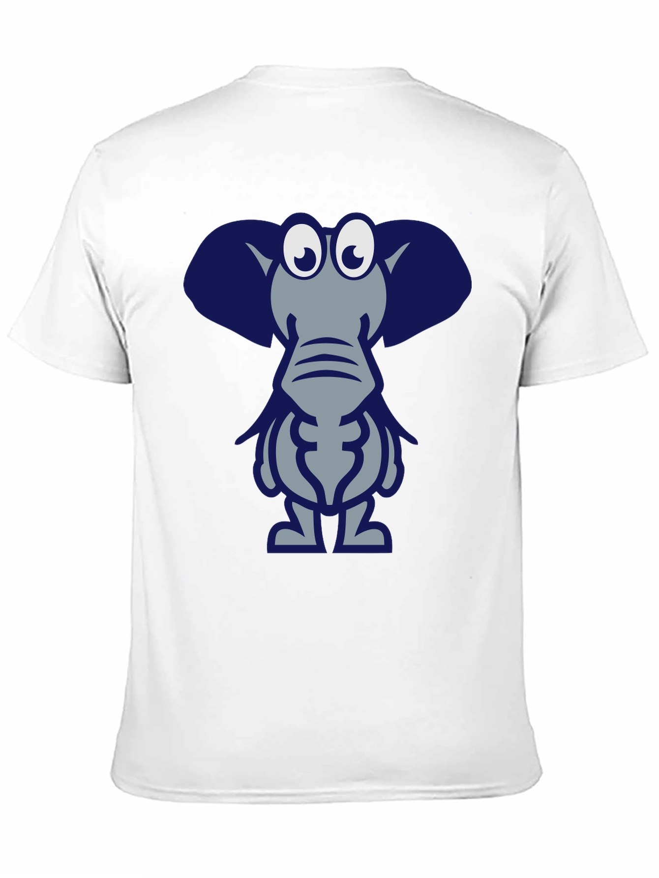 Cartoon Elephant Graphic Tee - Black Casual T-Shirt