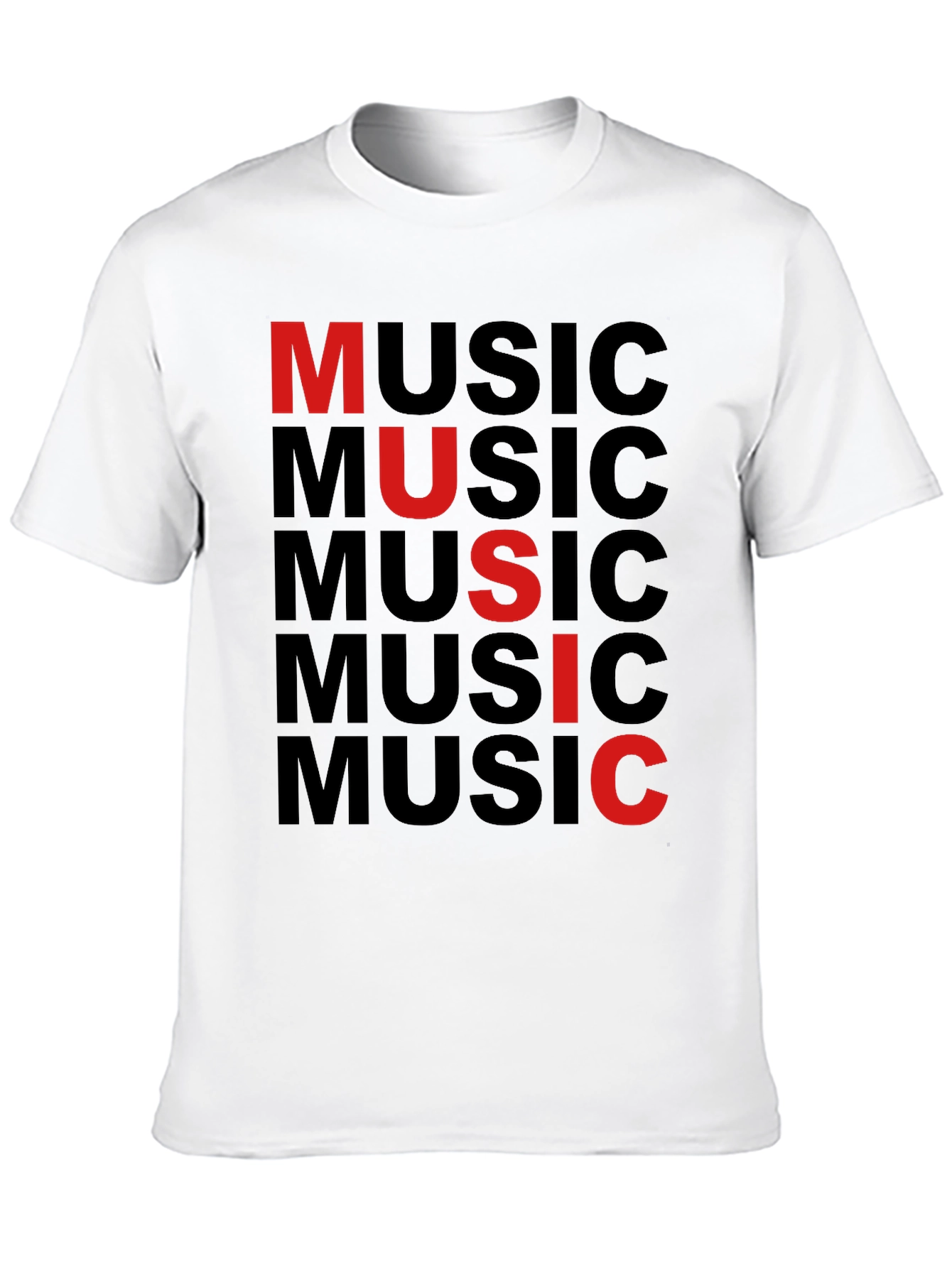 Music Graphic Print Tee - Black Cotton T-Shirt