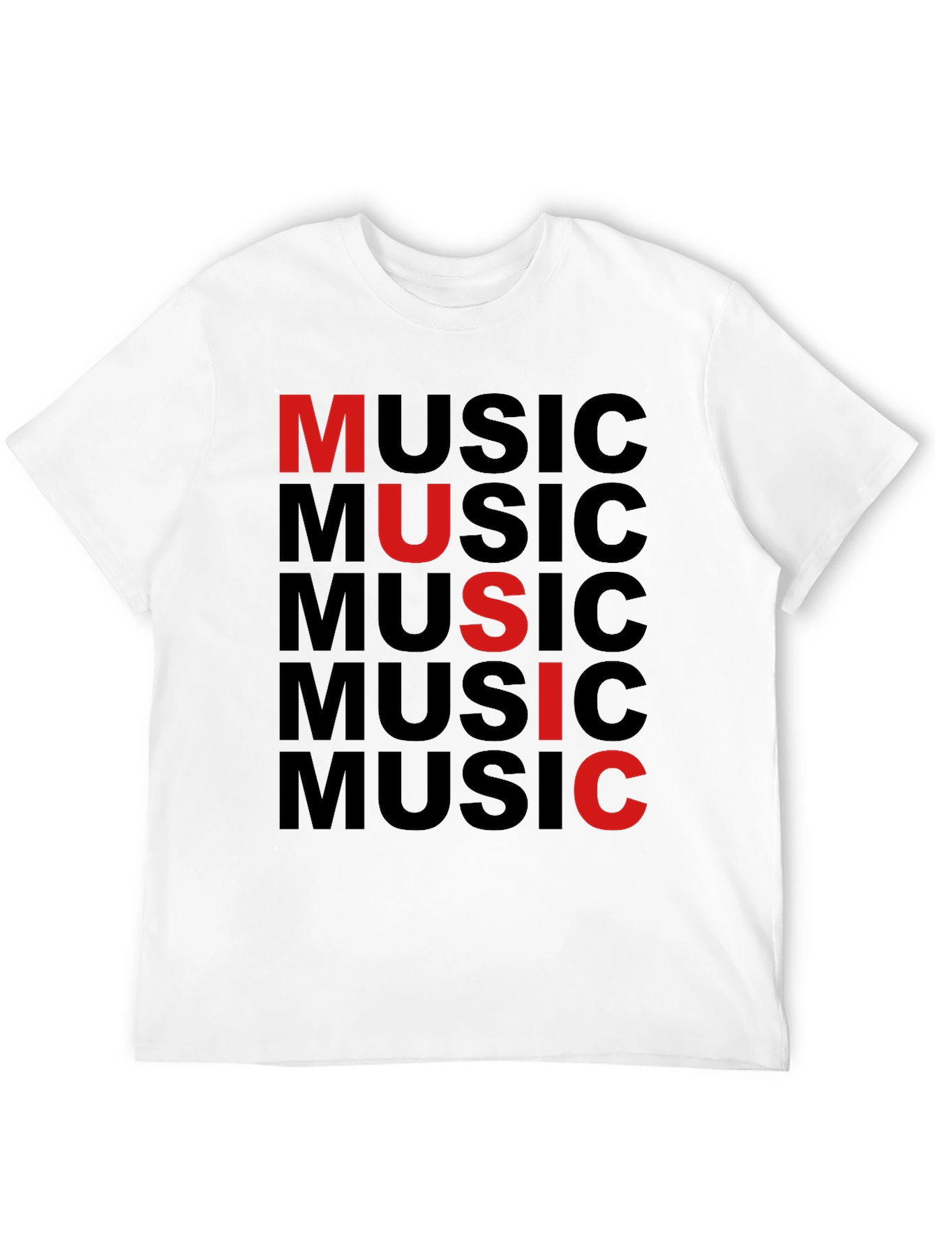 Music Graphic Print Tee - Black Cotton T-Shirt