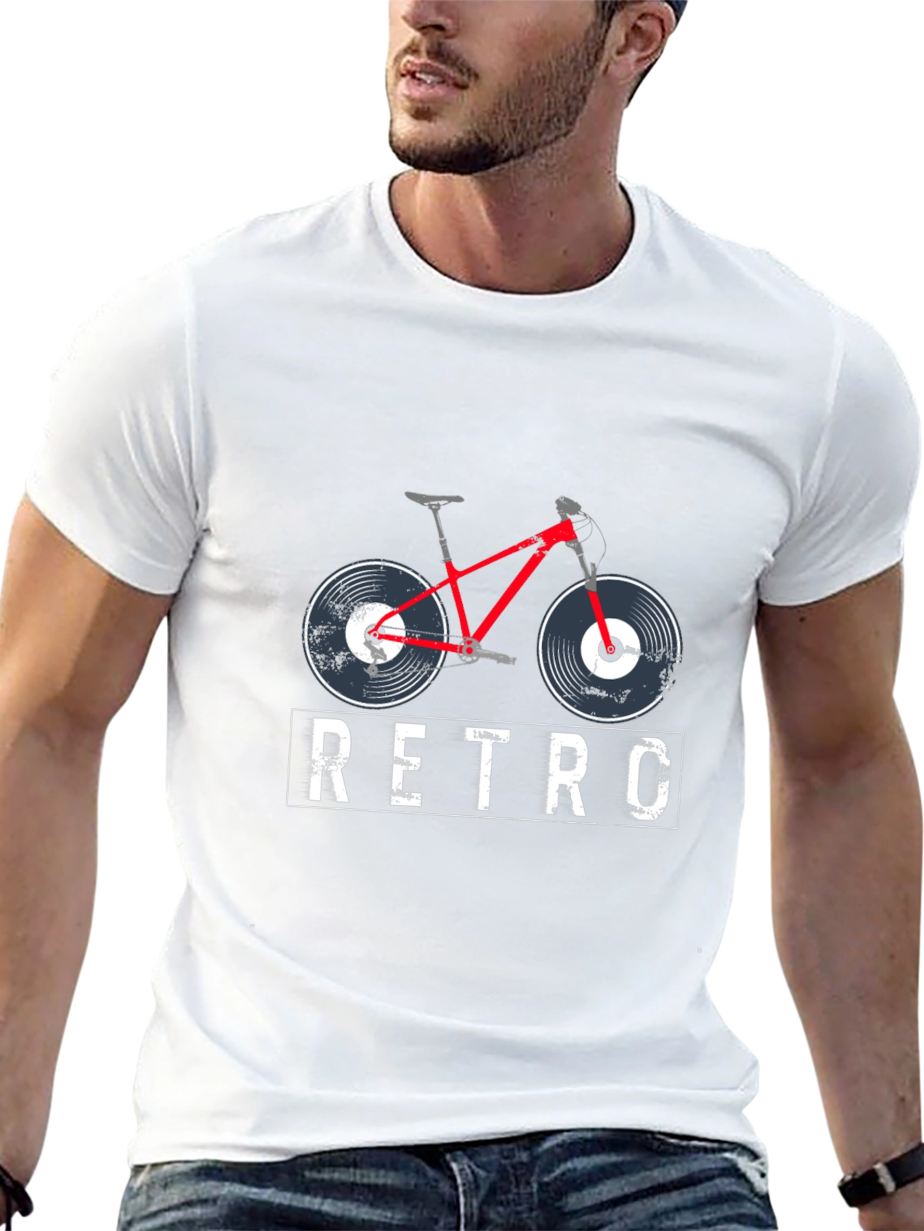 Retro Bicycle Record Player T-Shirt