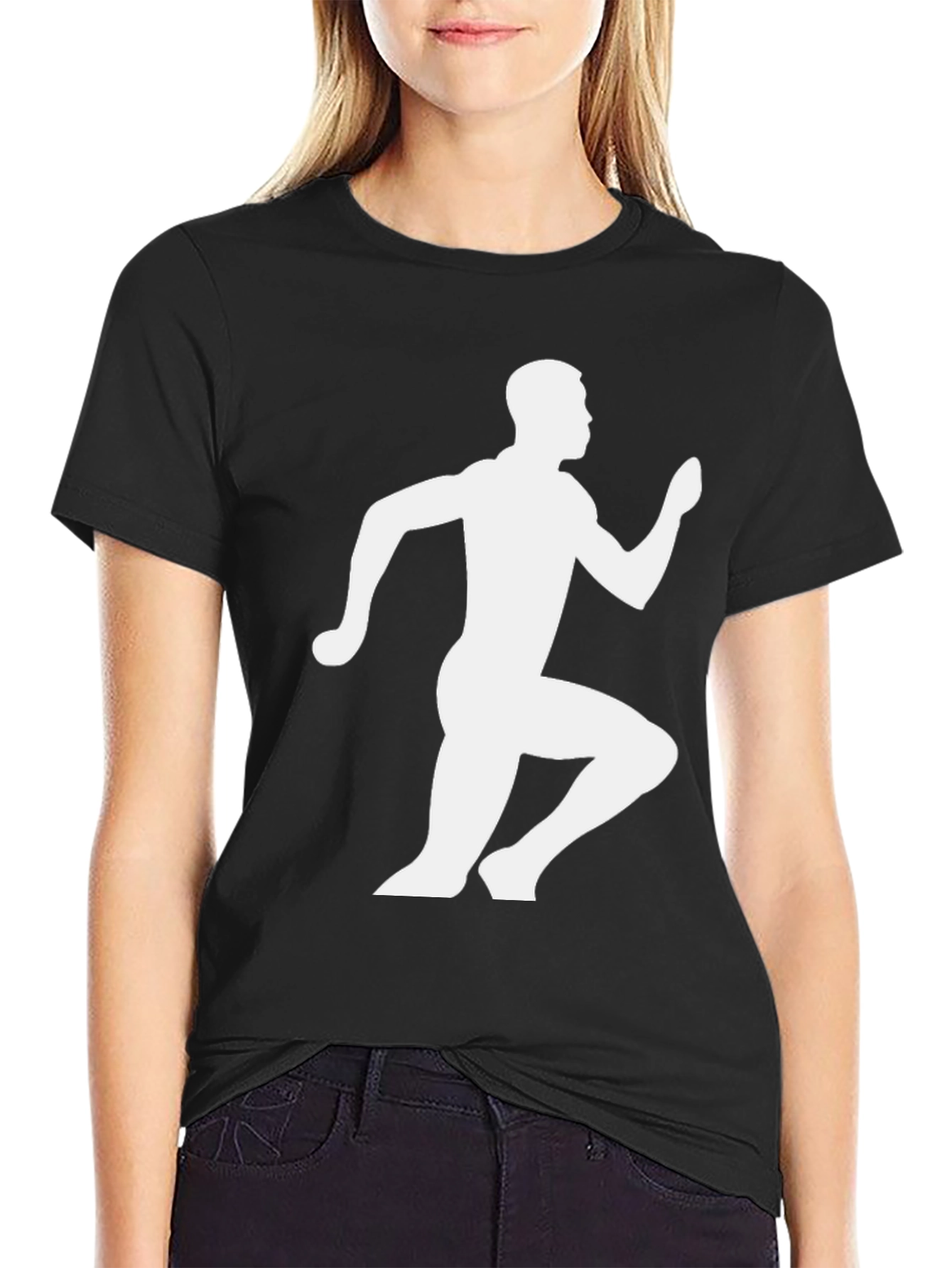 Mens Running Graphic T-Shirt - Black