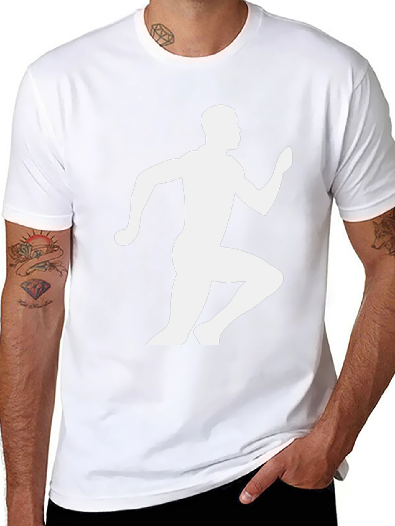 Mens Running Graphic T-Shirt - Black