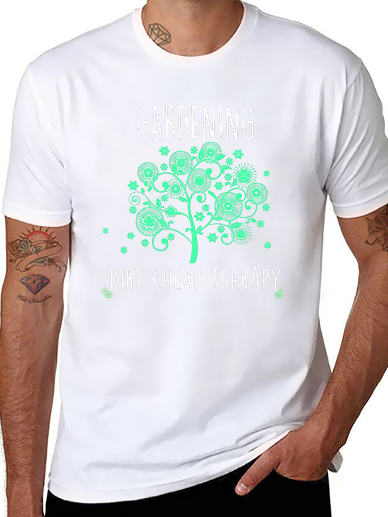 Gardening Dirt Cheap Therapy Black T-Shirt