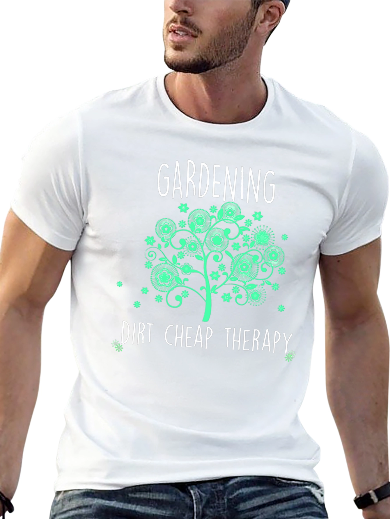 Gardening Dirt Cheap Therapy Black T-Shirt