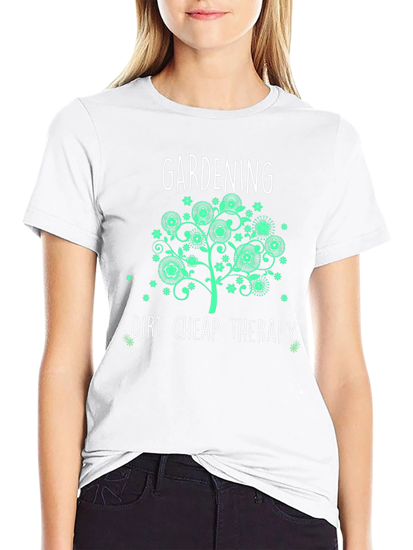 Gardening Dirt Cheap Therapy Black T-Shirt