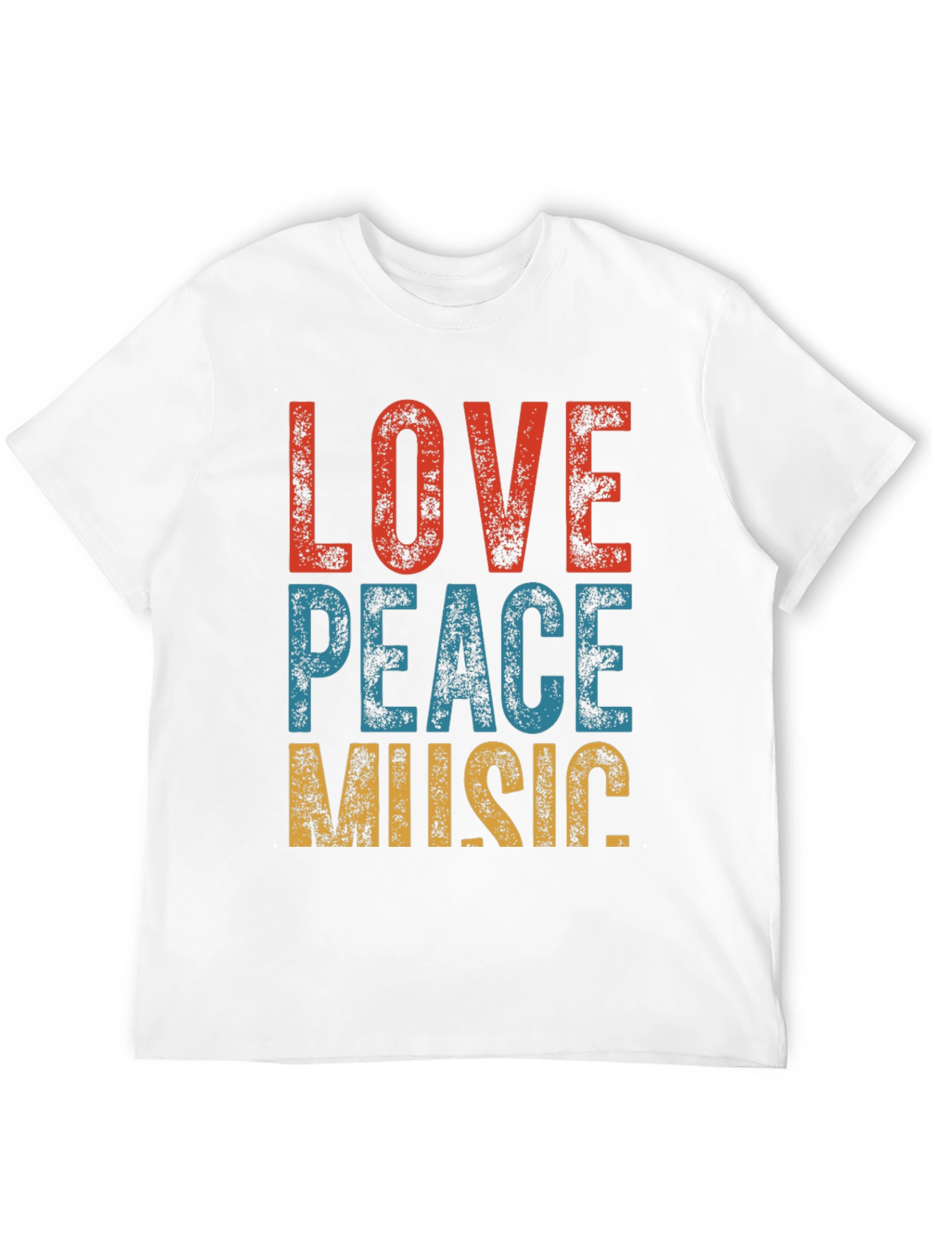 Retro Love Peace Music Graphic Tee