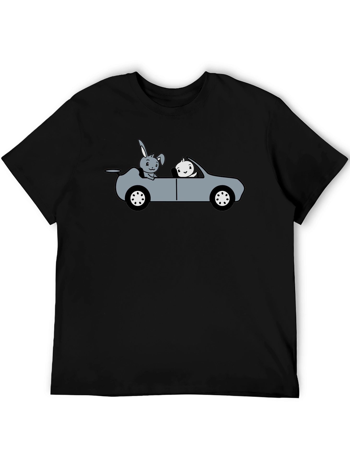 Cute Cartoon Animal Car Ride Graphic T-Shirt