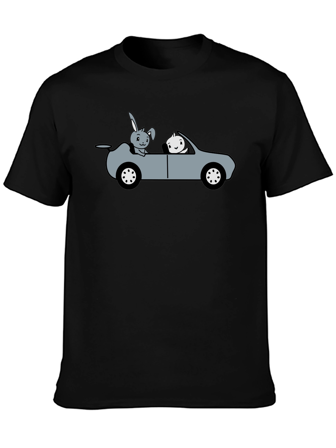 Cute Cartoon Animal Car Ride Graphic T-Shirt