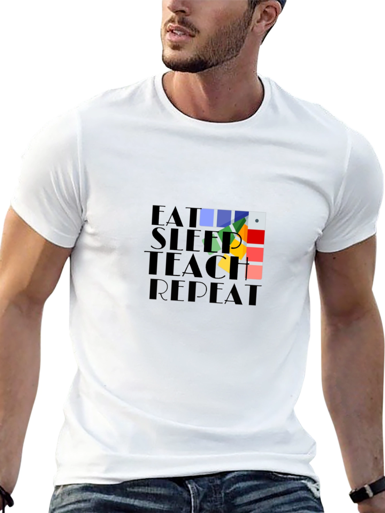 Eat Sleep Teach Repeat Graphic Tee