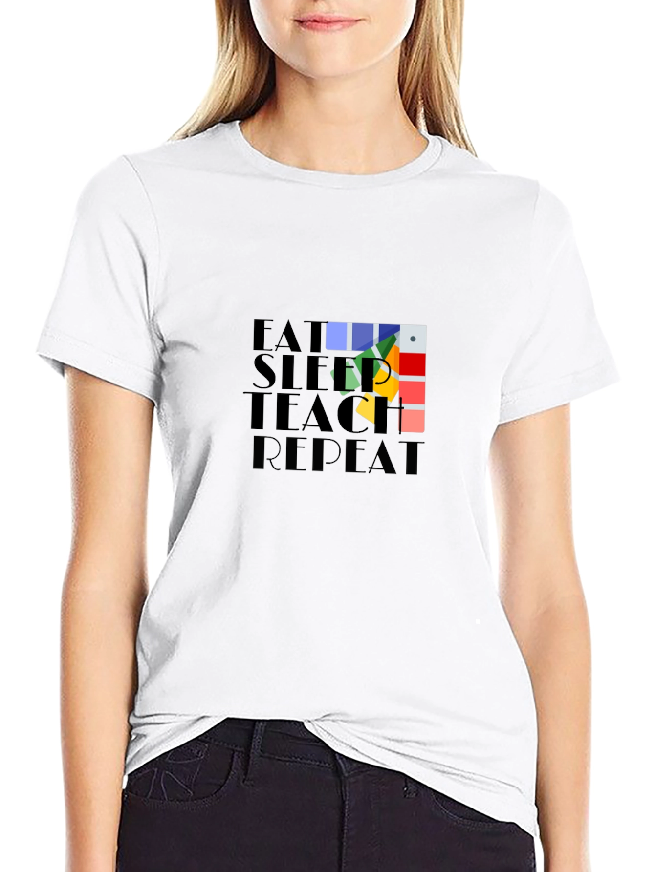 Eat Sleep Teach Repeat Graphic Tee