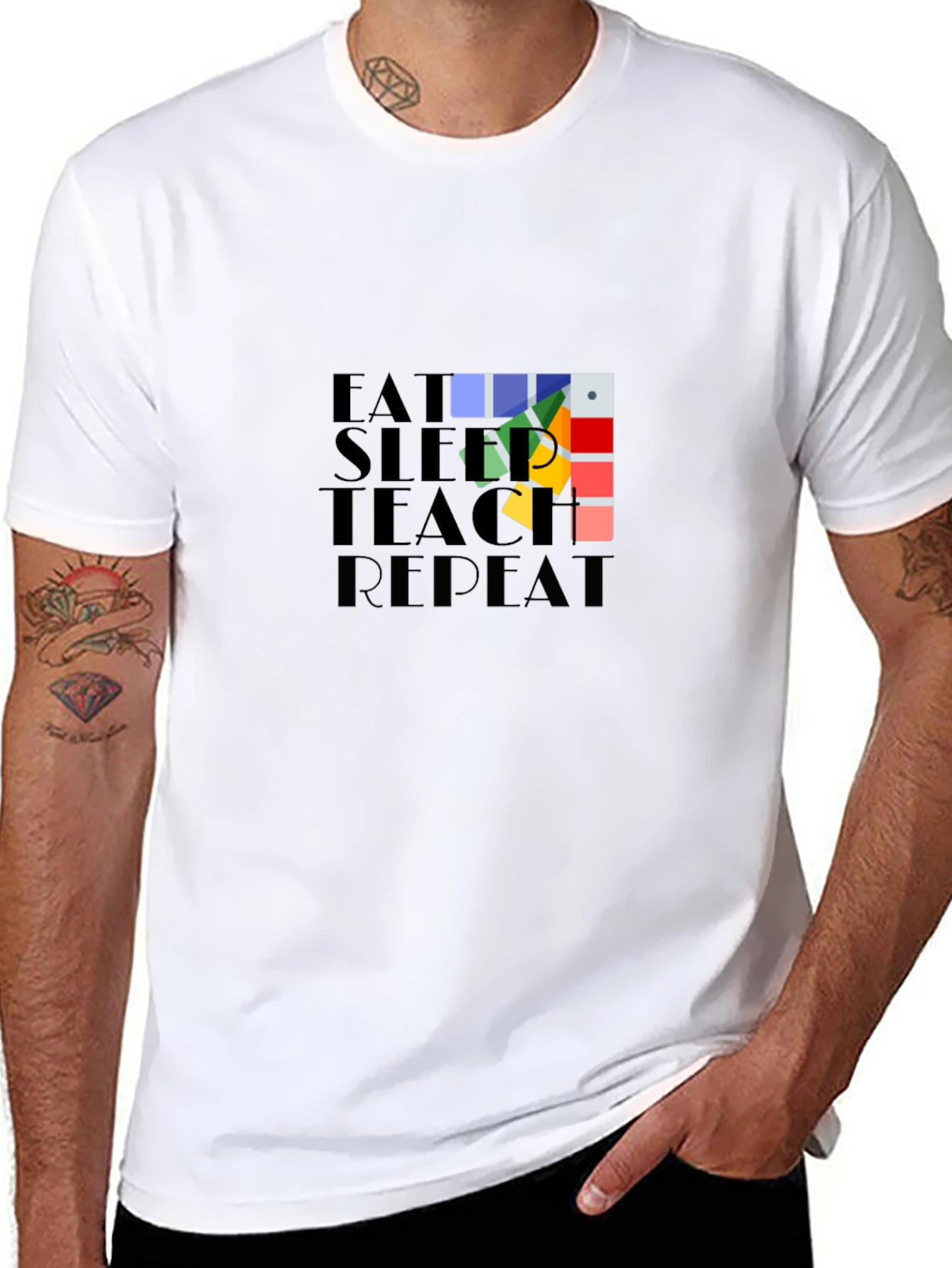 Eat Sleep Teach Repeat Graphic Tee