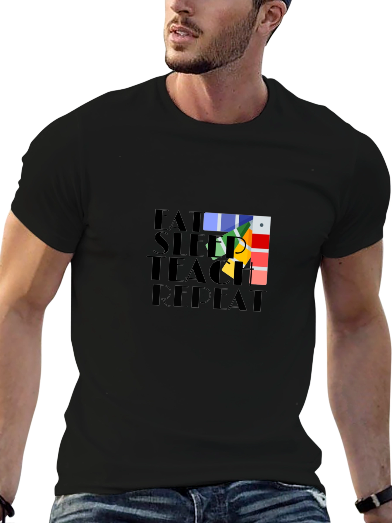 Eat Sleep Teach Repeat Graphic Tee