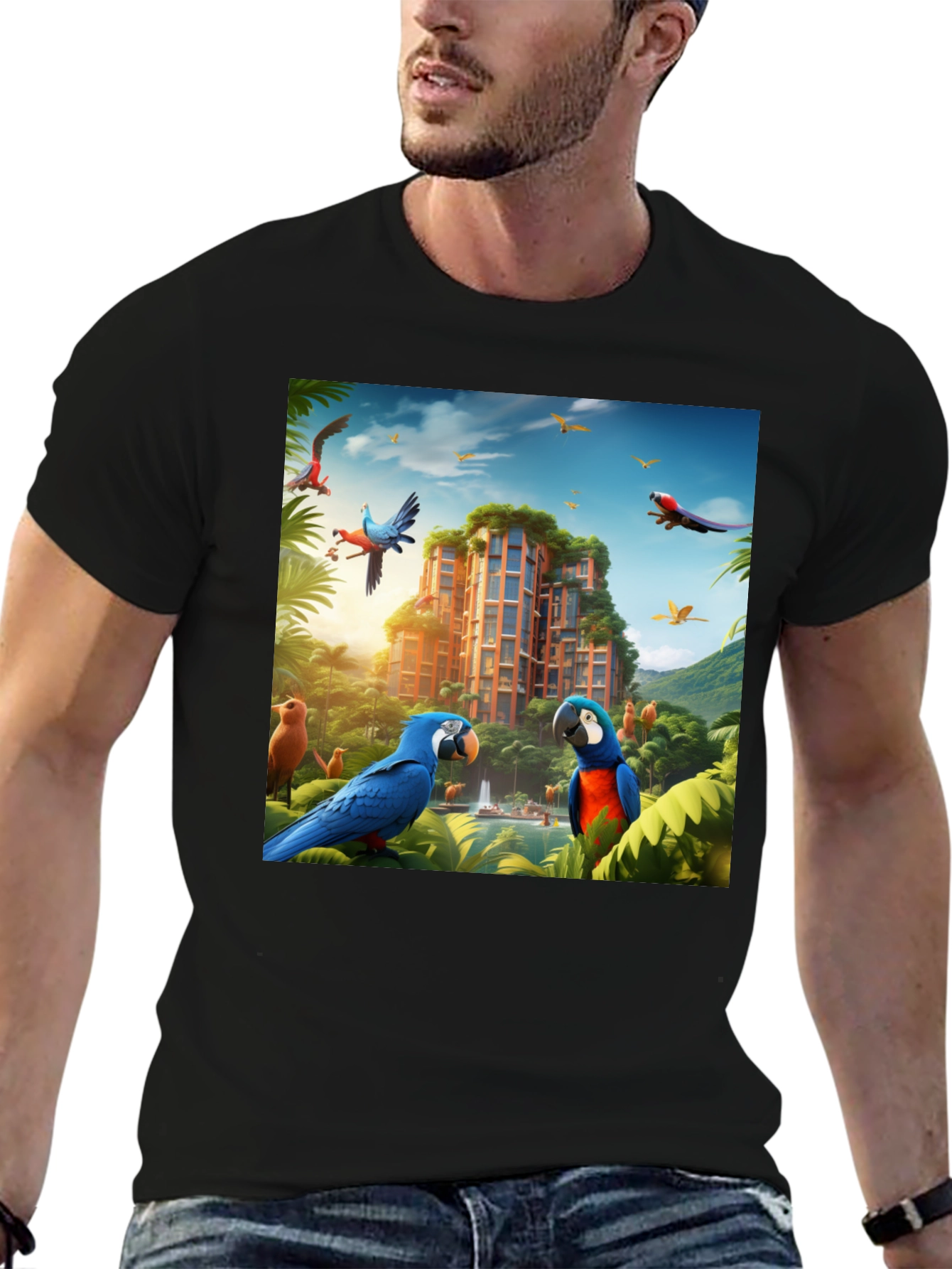 Tropical Paradise T-Shirt - Parrot Design