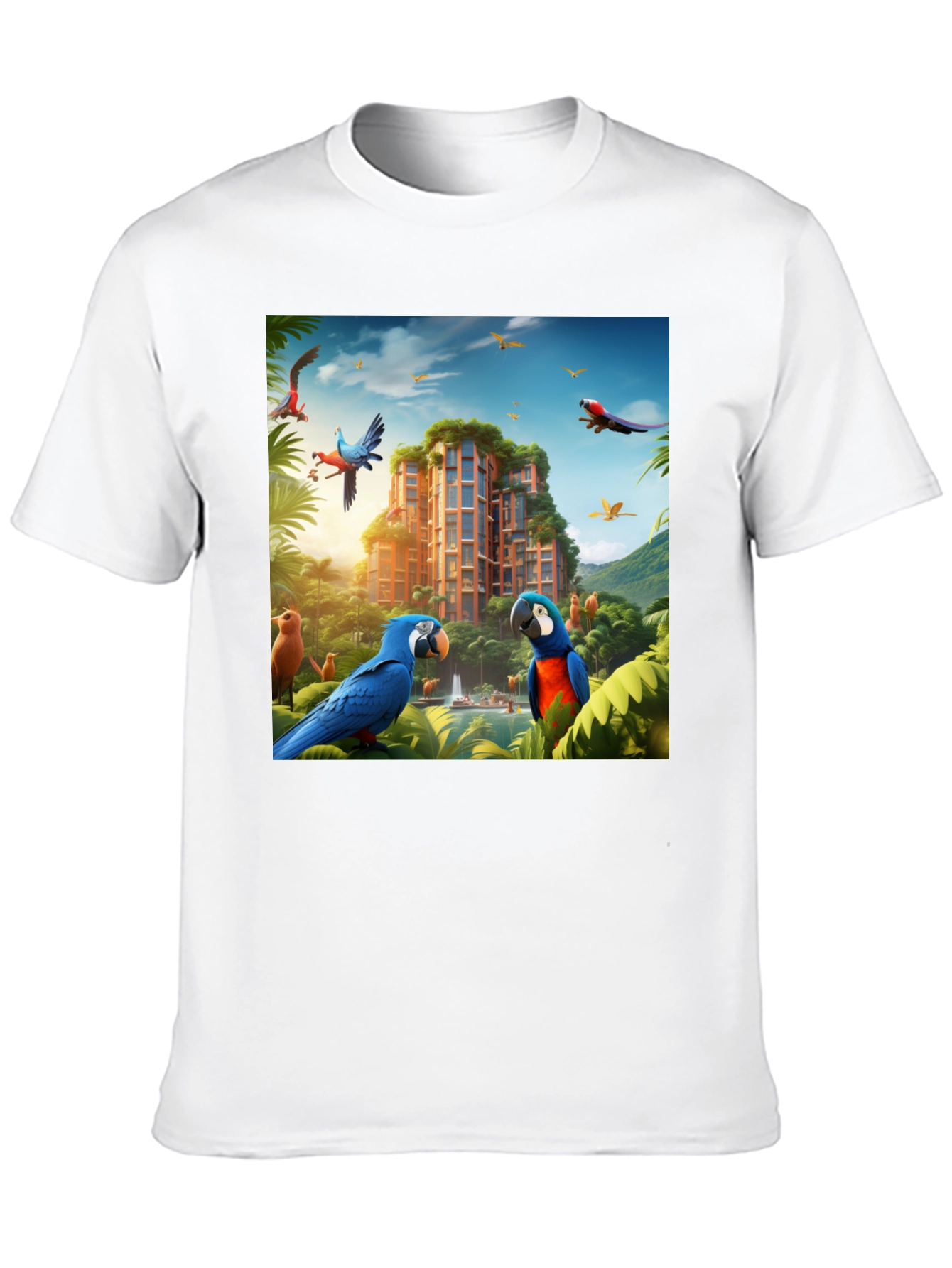 Tropical Paradise T-Shirt - Parrot Design
