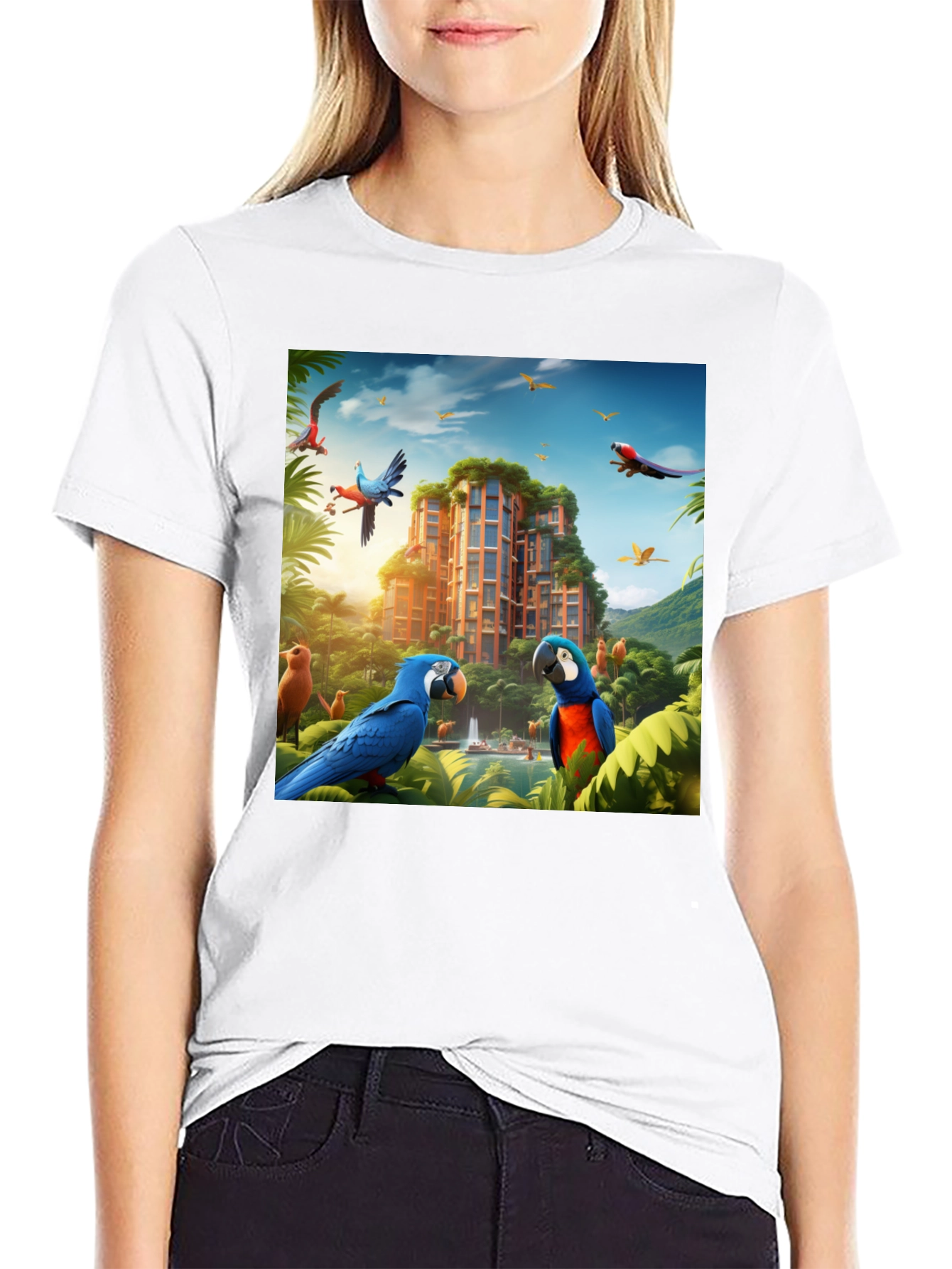 Tropical Paradise T-Shirt - Parrot Design