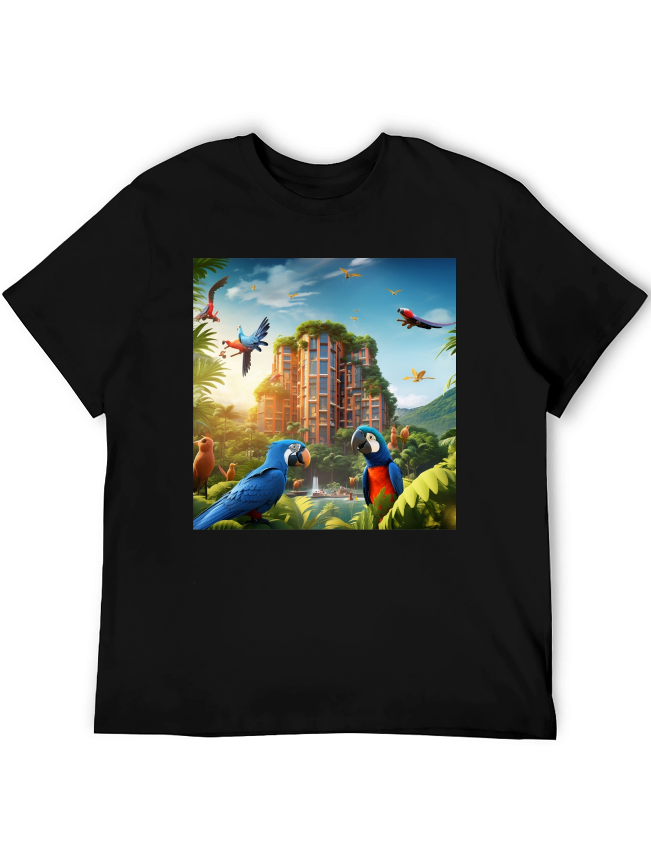 Tropical Paradise T-Shirt - Parrot Design