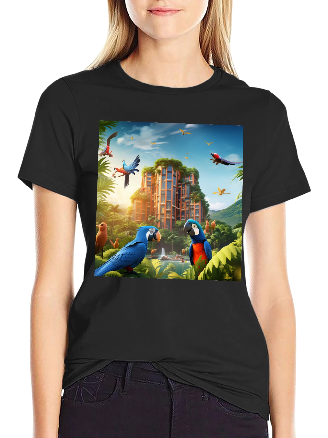 Tropical Paradise T-Shirt - Parrot Design