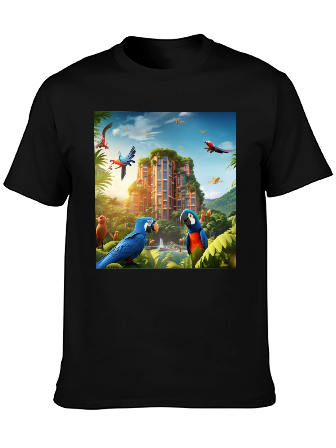 Tropical Paradise T-Shirt - Parrot Design