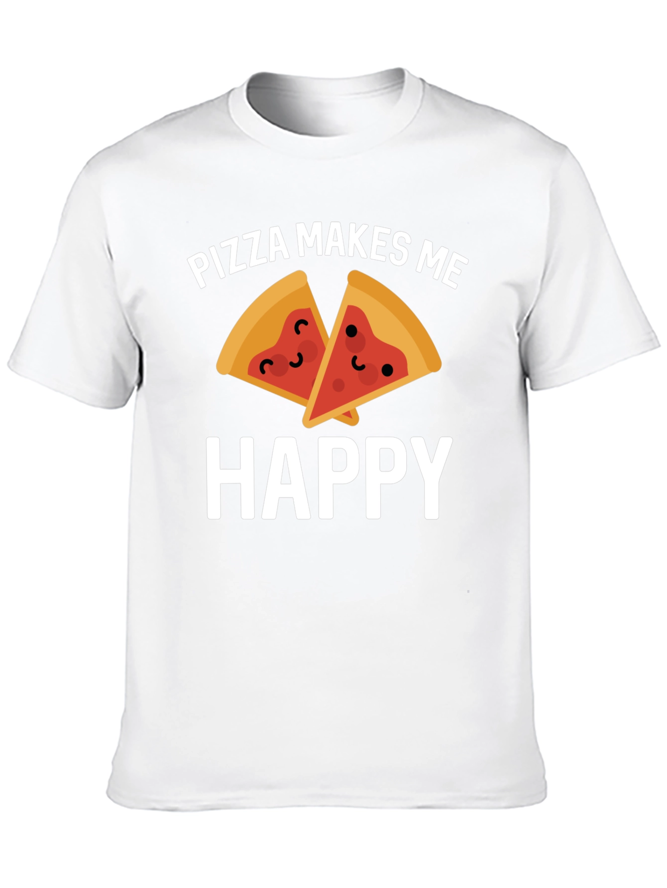 Pizza Makes Me Happy Graphic T-Shirt