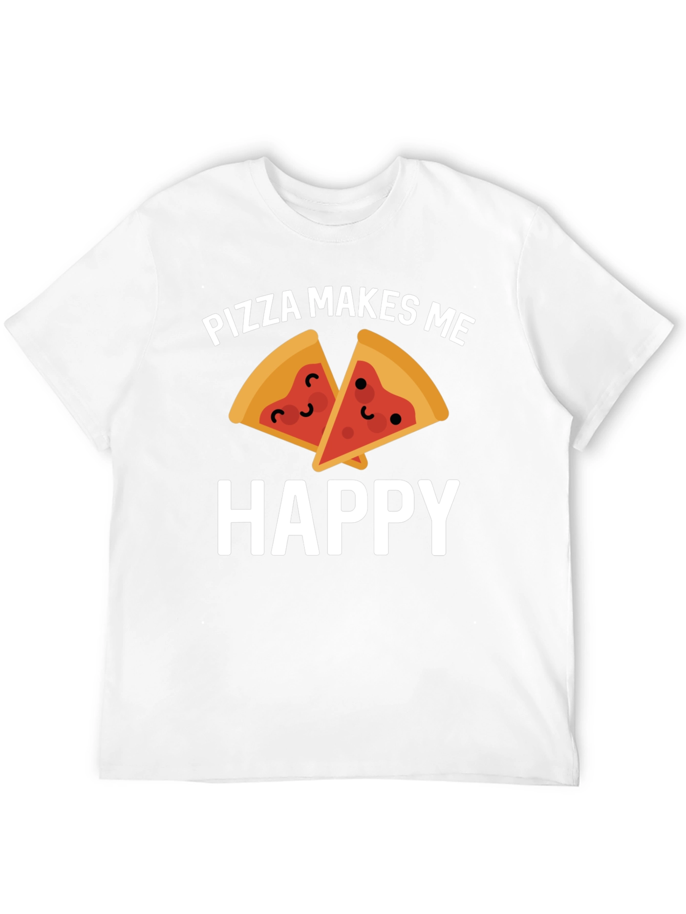 Pizza Makes Me Happy Graphic T-Shirt