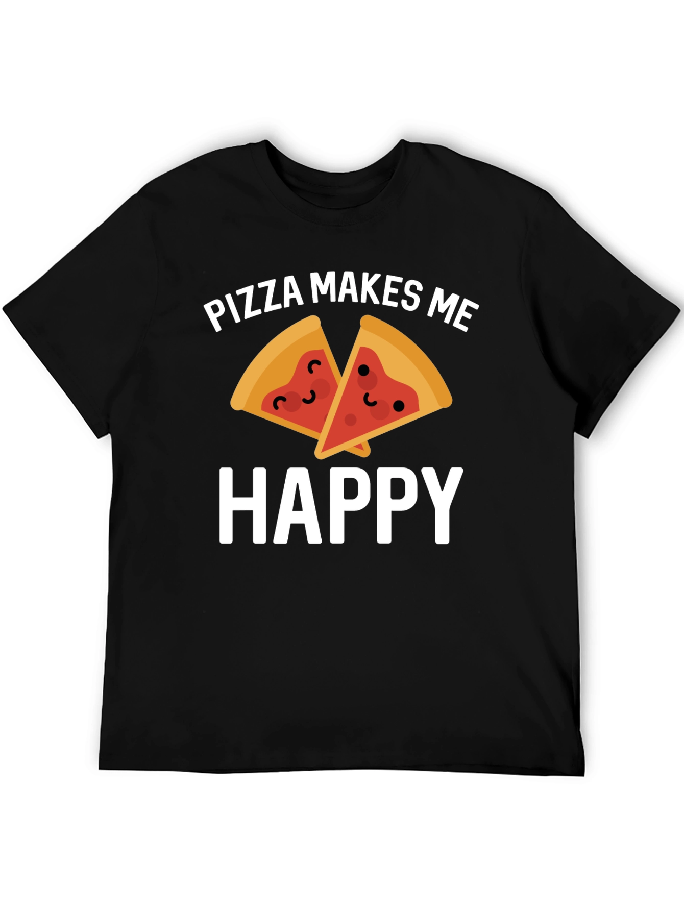 Pizza Makes Me Happy Graphic T-Shirt