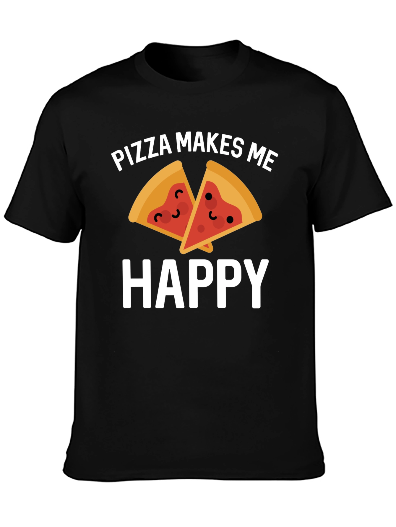 Pizza Makes Me Happy Graphic T-Shirt