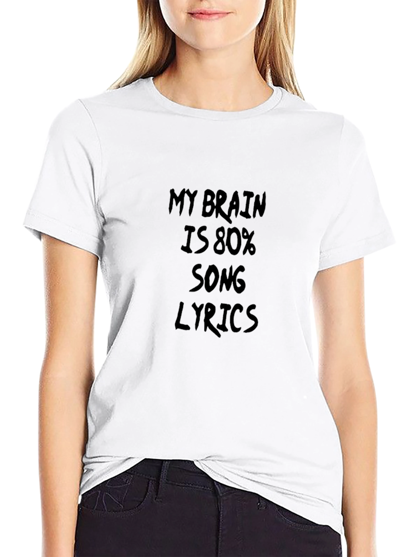 My Brain is 80% Song Lyrics Black Tee
