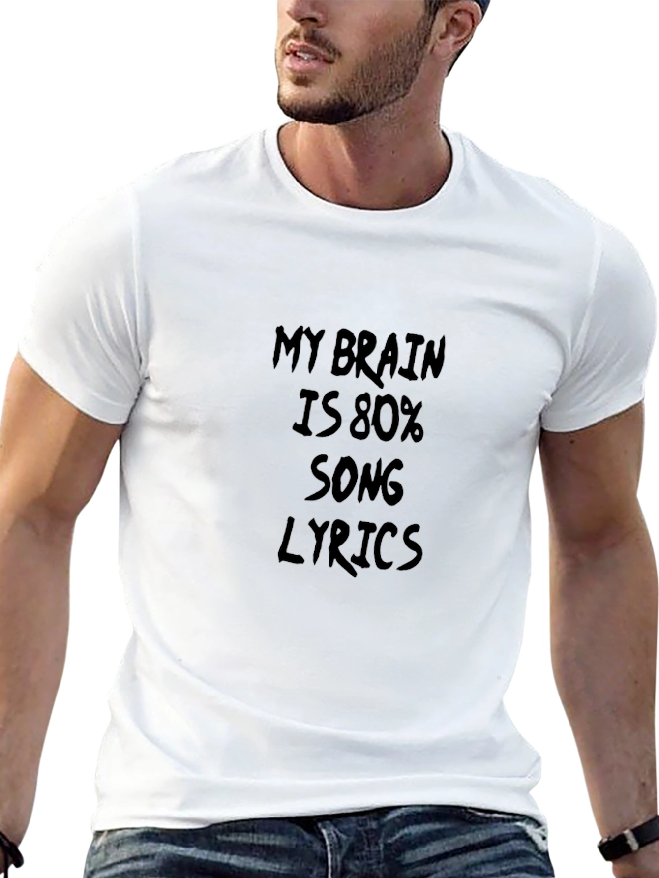 My Brain is 80% Song Lyrics Black Tee