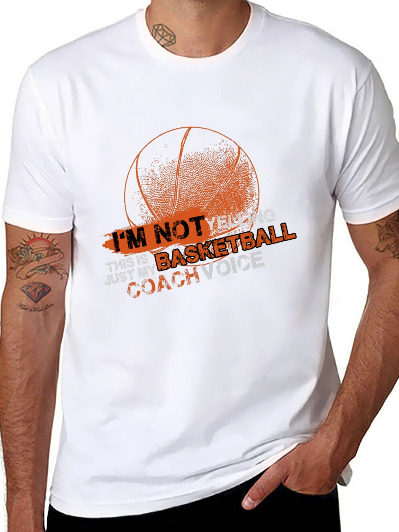 Basketball Coach Tee: Im Not Yelling!