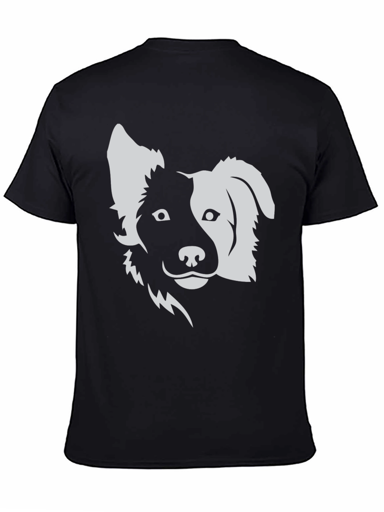 Dog Graphic Tee - Black Cotton Blend T-Shirt