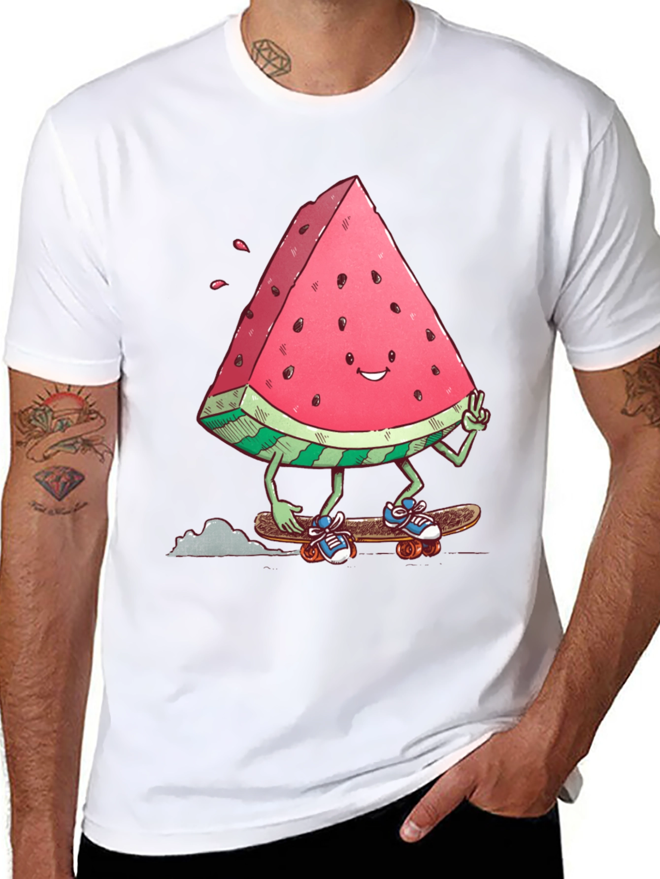 Skating Watermelon Graphic Tee
