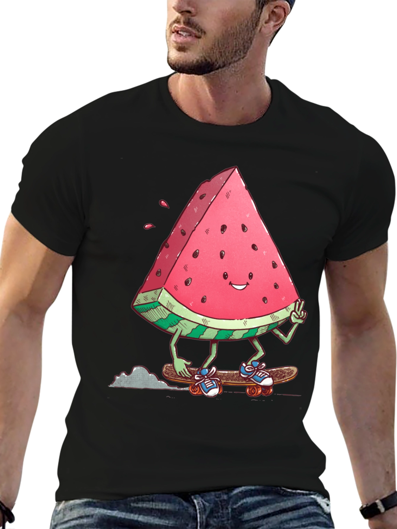Skating Watermelon Graphic Tee