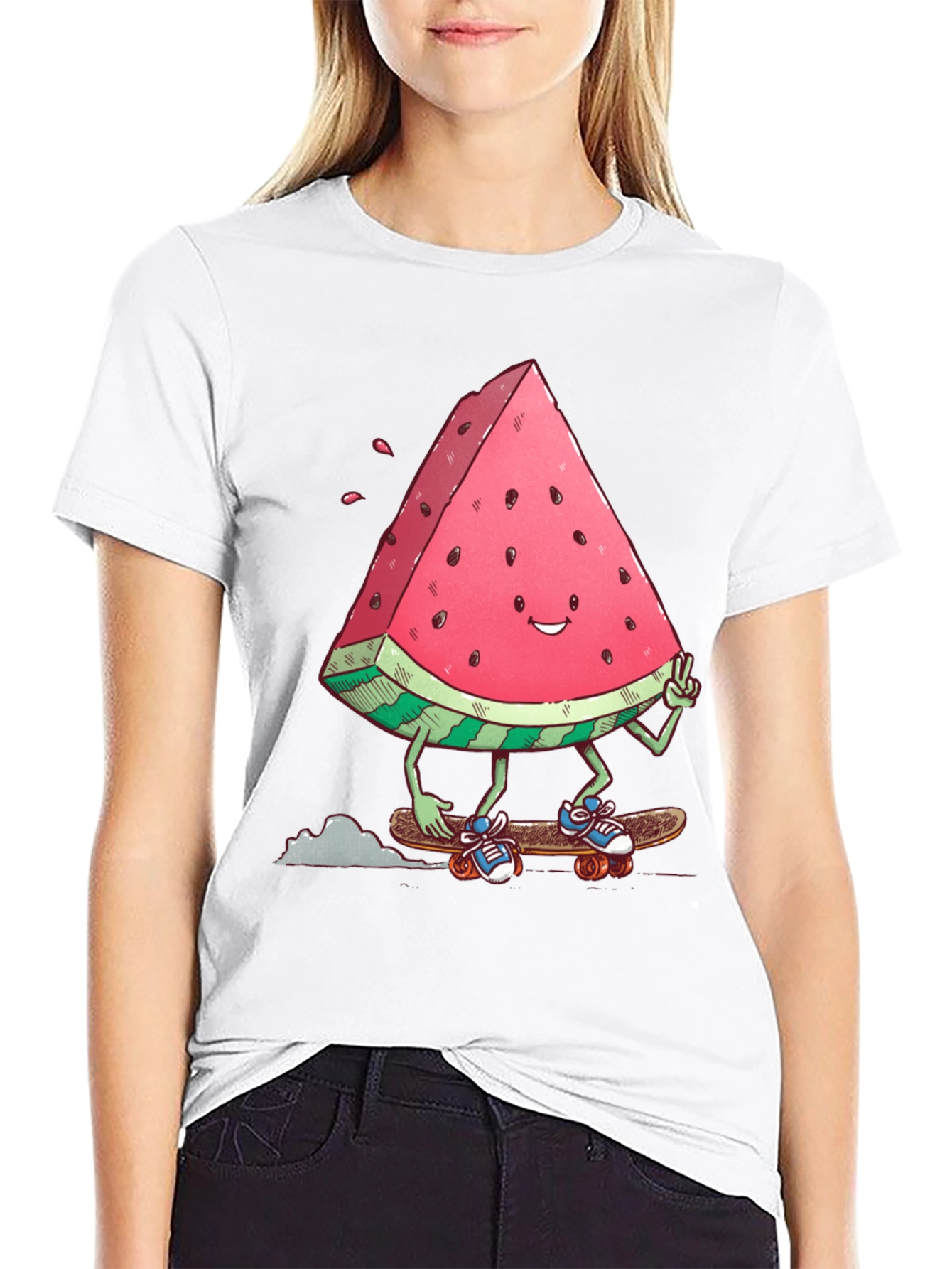 Skating Watermelon Graphic Tee