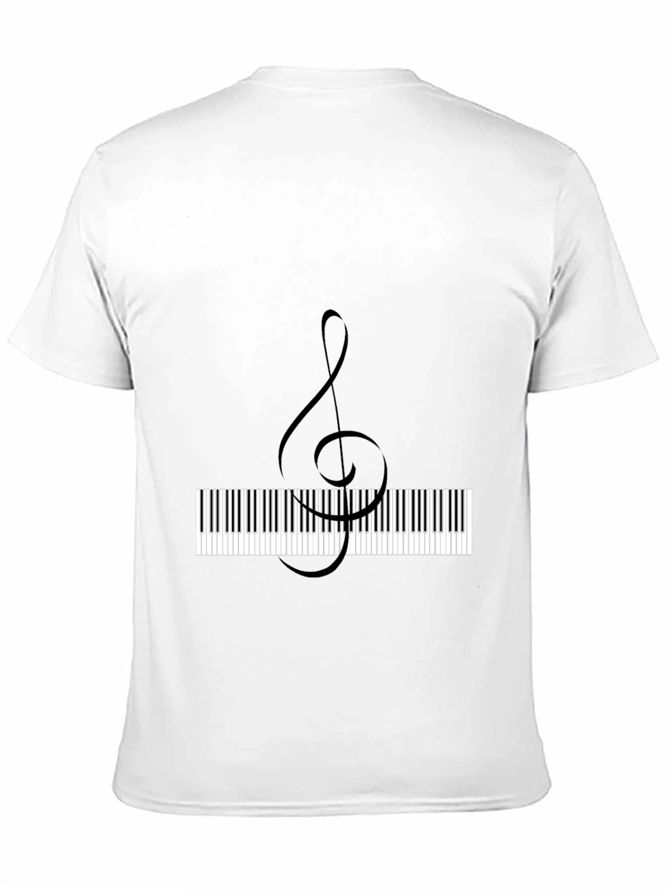 Musical Treble Clef Piano Keys Black T-Shirt