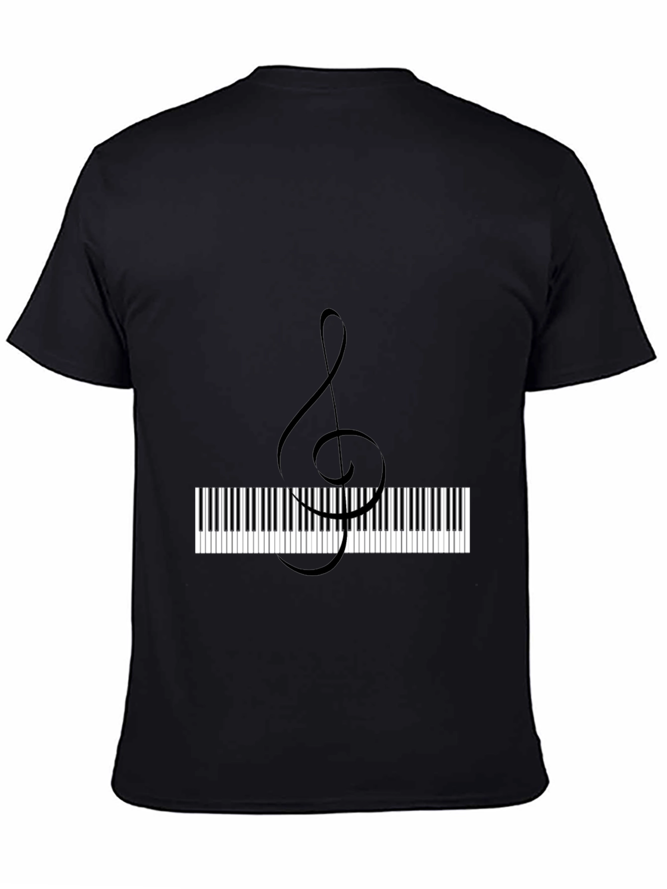 Musical Treble Clef Piano Keys Black T-Shirt