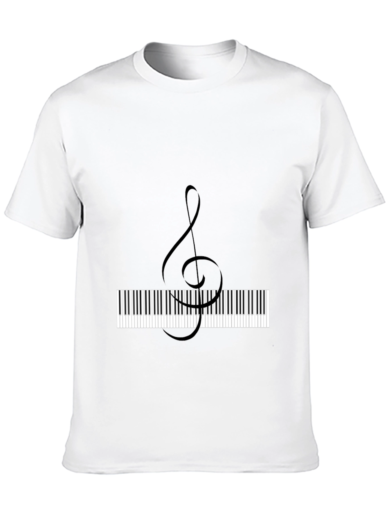 Musical Treble Clef Piano Keys Black T-Shirt