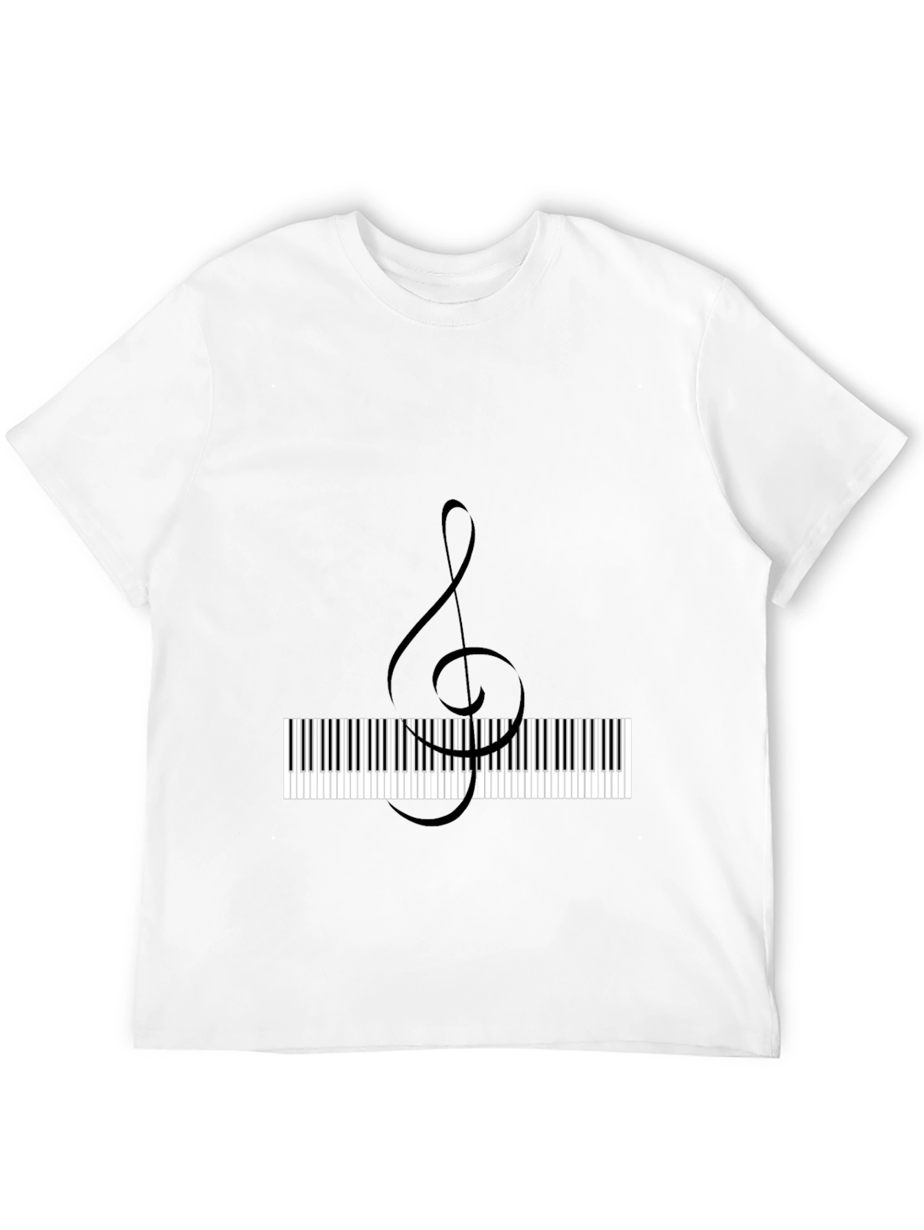 Musical Treble Clef Piano Keys Black T-Shirt
