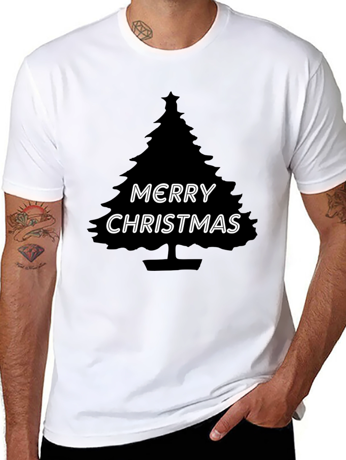 Merry Christmas Tree T-Shirt - Holiday Festive Tee
