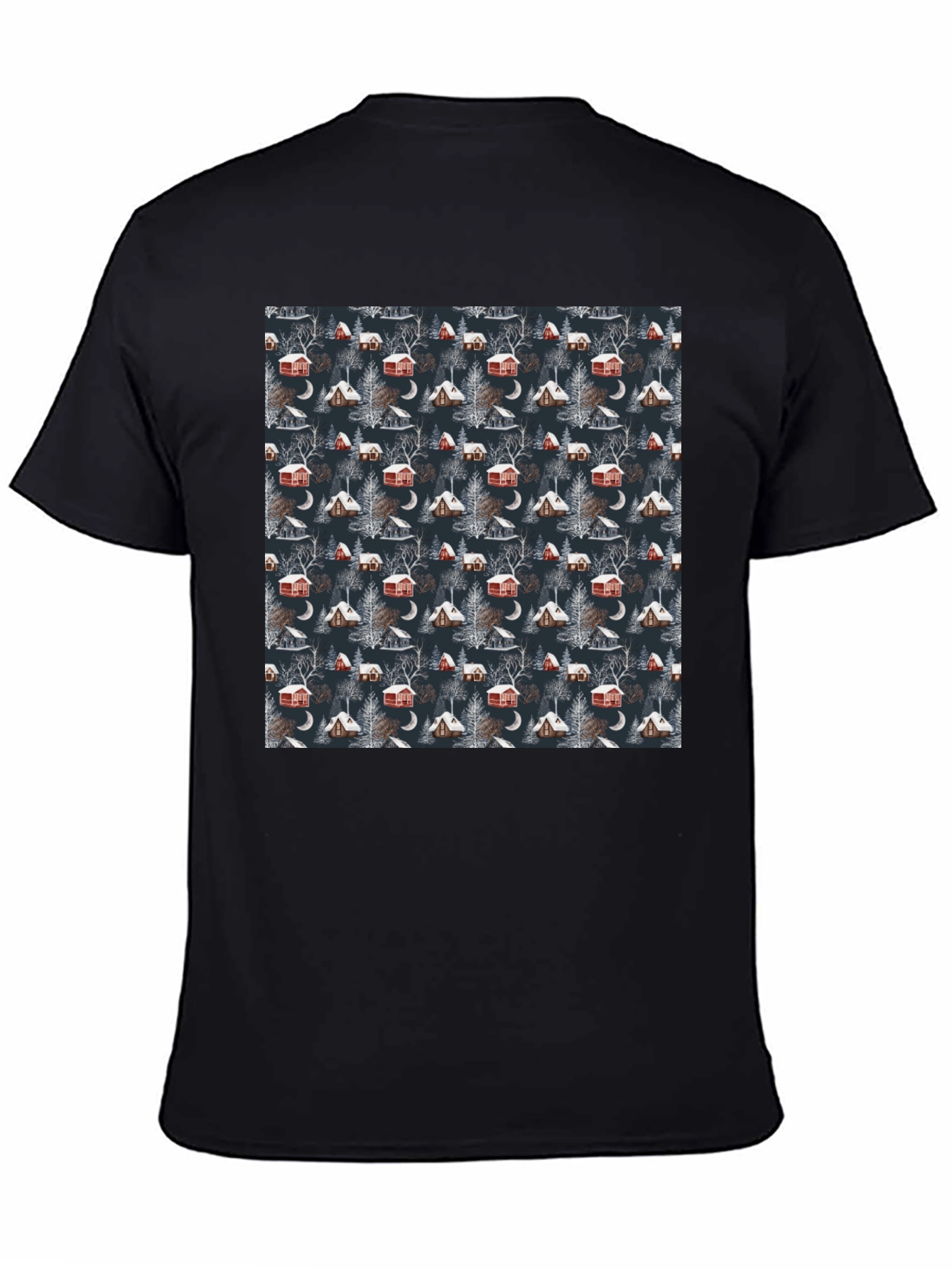 Winter Cabin Pattern T-Shirt - Cozy Style