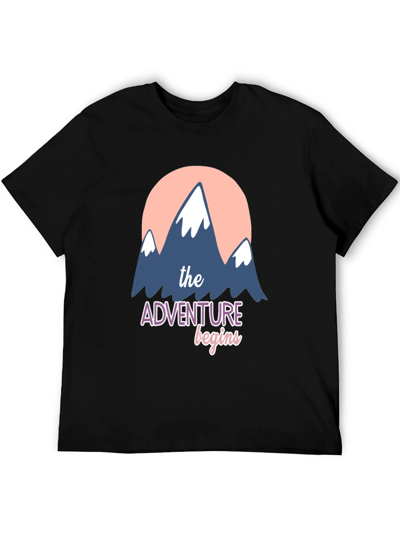 Adventure Begins Graphic T-Shirt - Black