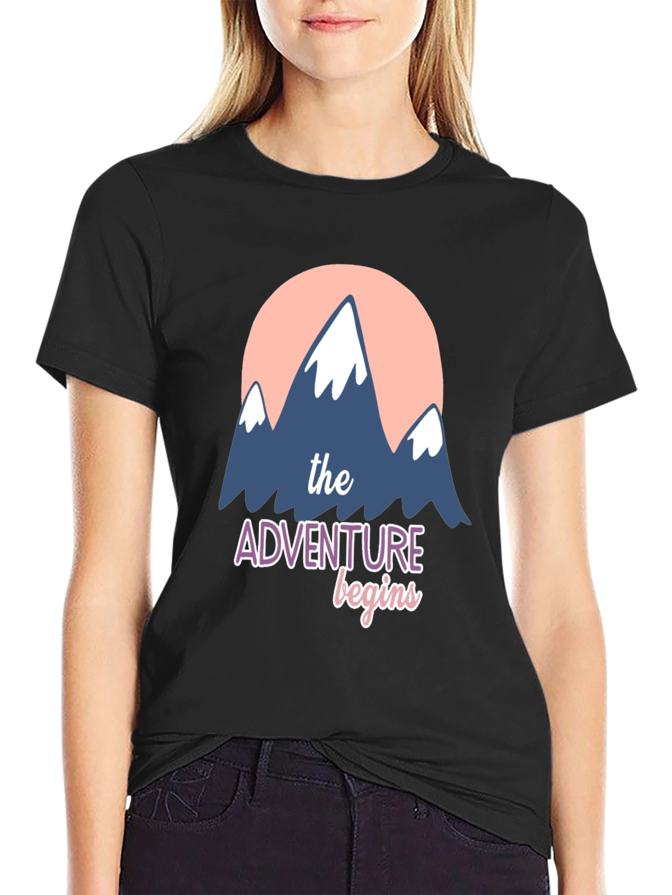 Adventure Begins Graphic T-Shirt - Black