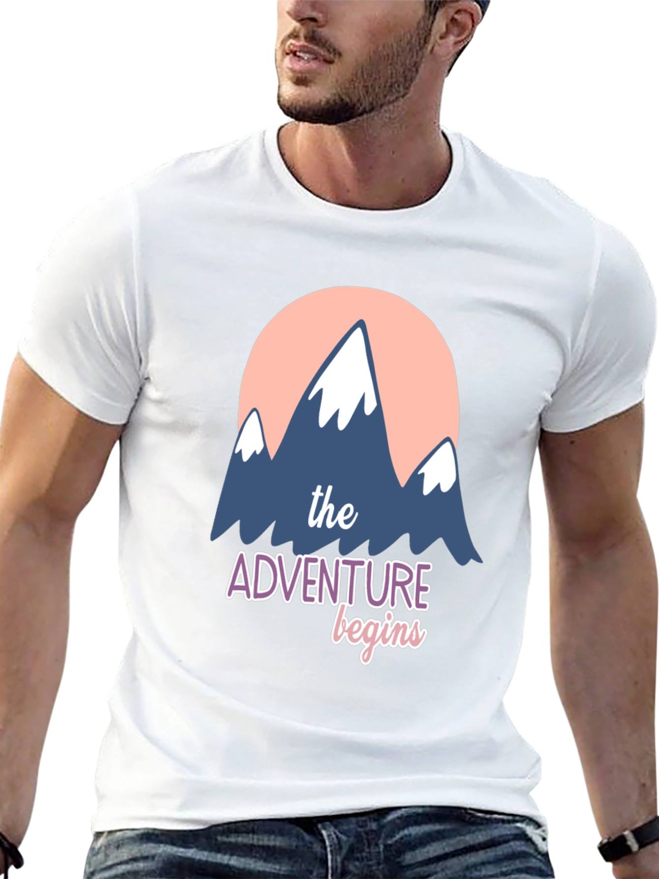 Adventure Begins Graphic T-Shirt - Black