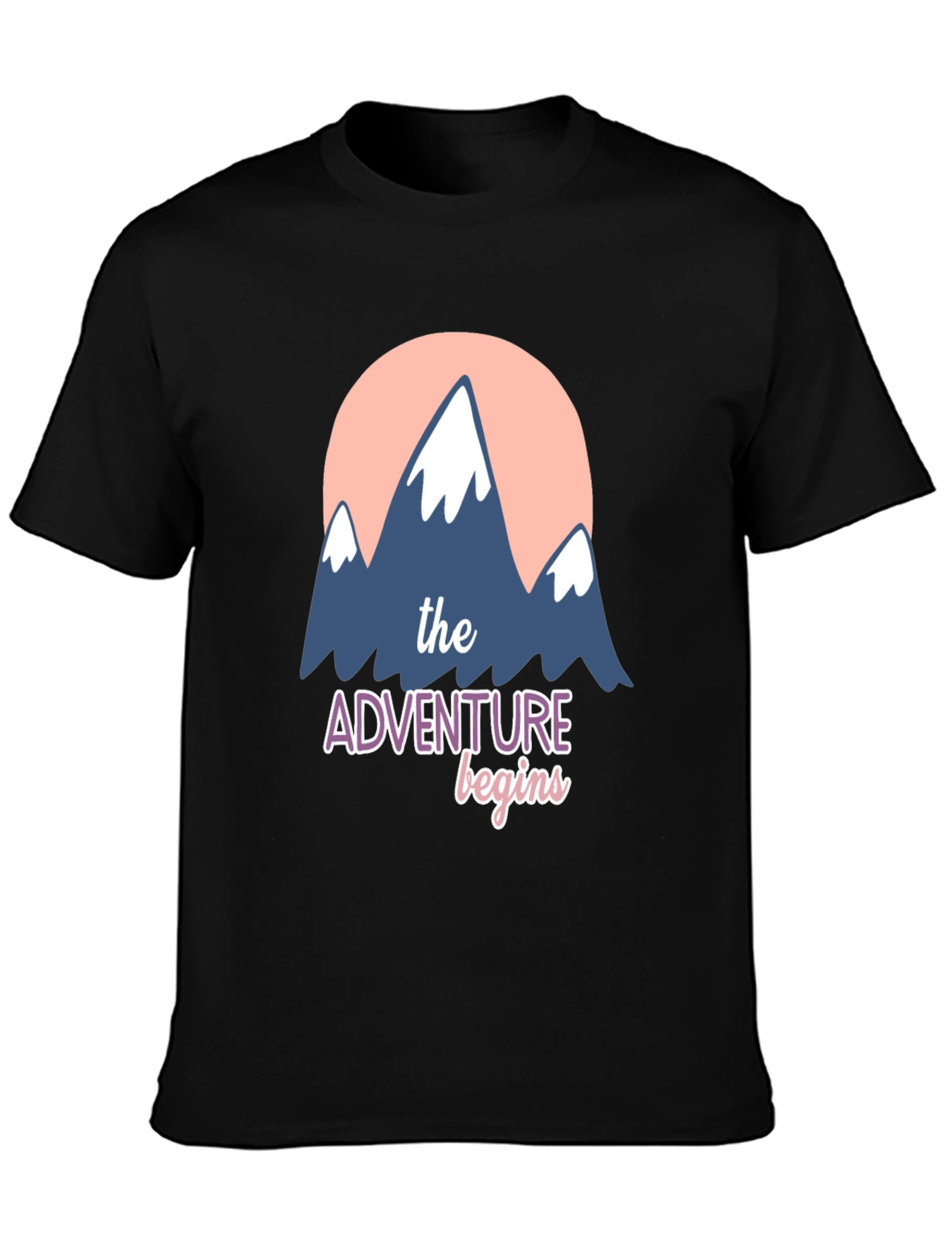 Adventure Begins Graphic T-Shirt - Black