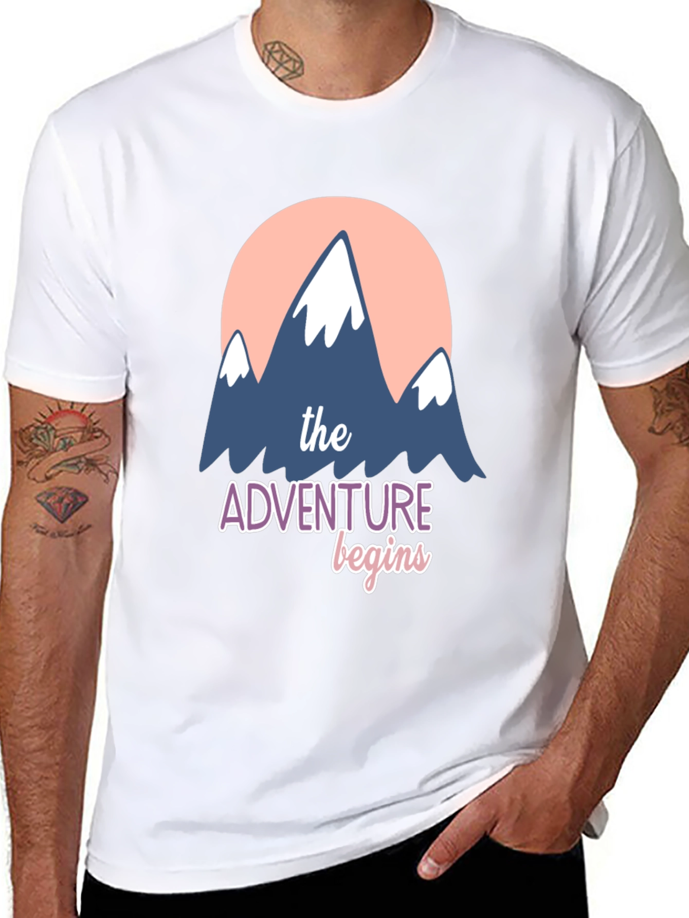 Adventure Begins Graphic T-Shirt - Black