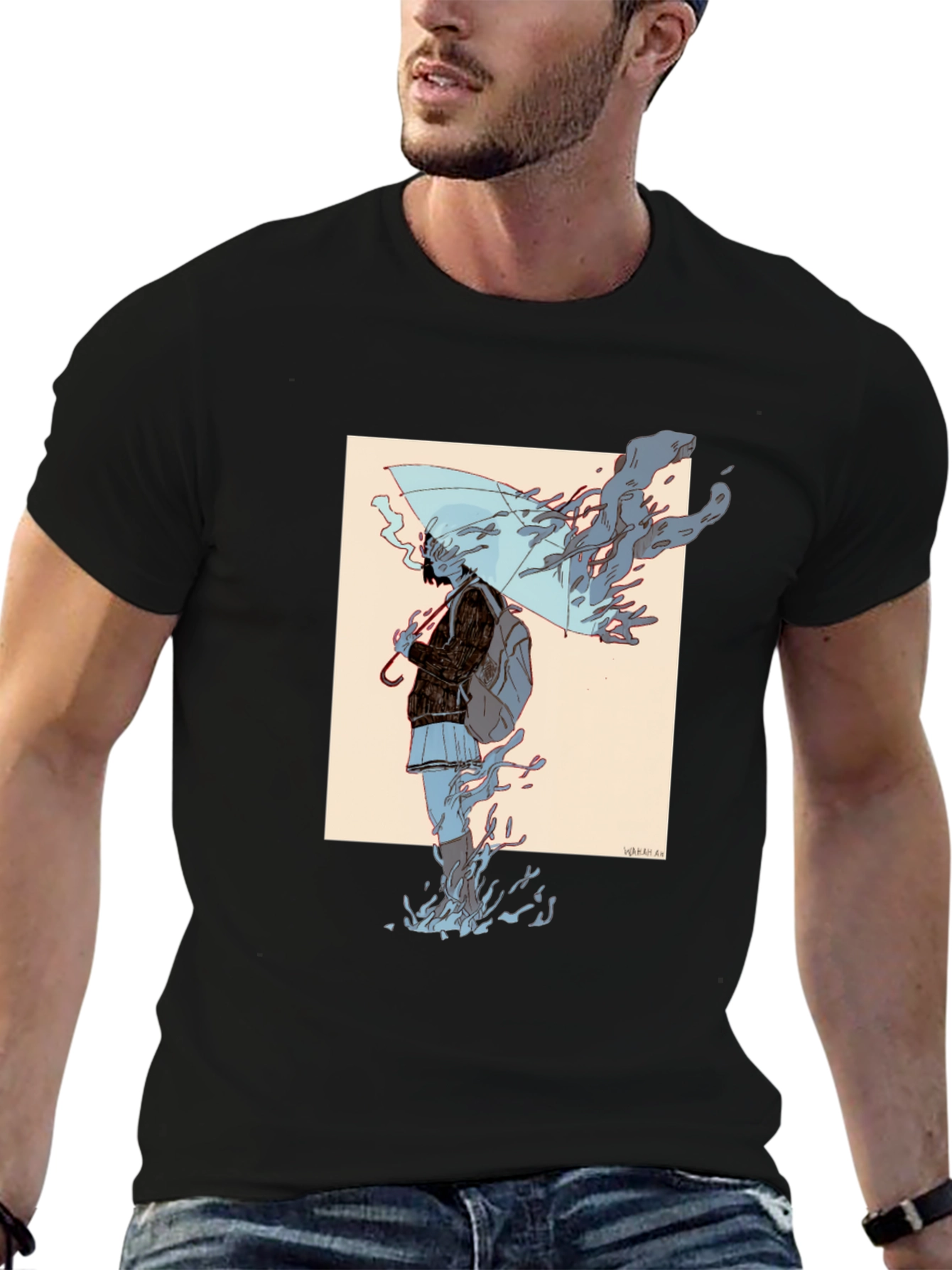 Graphic Print Black T-Shirt
