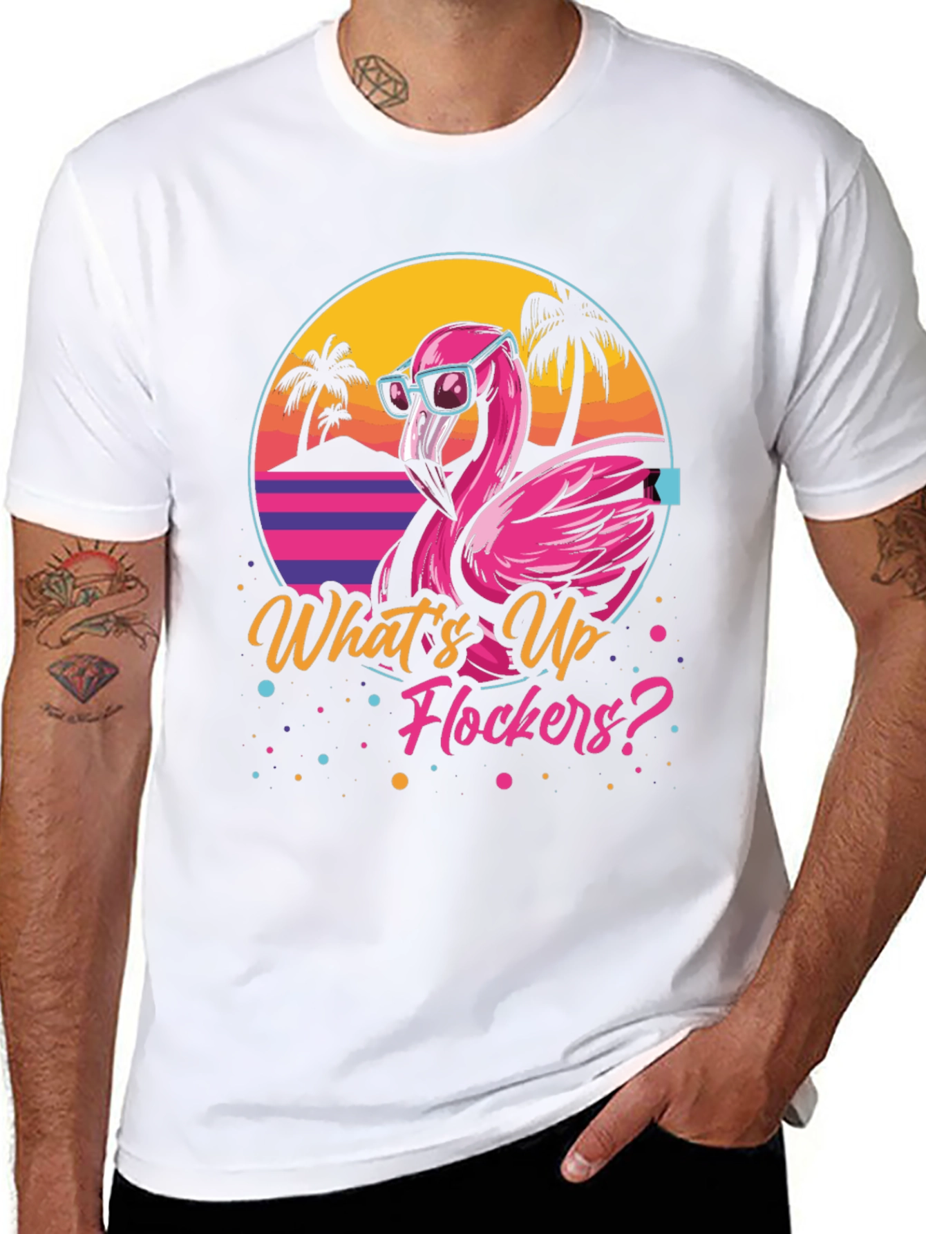 Whats Up Flockers? Flamingo Graphic Tee