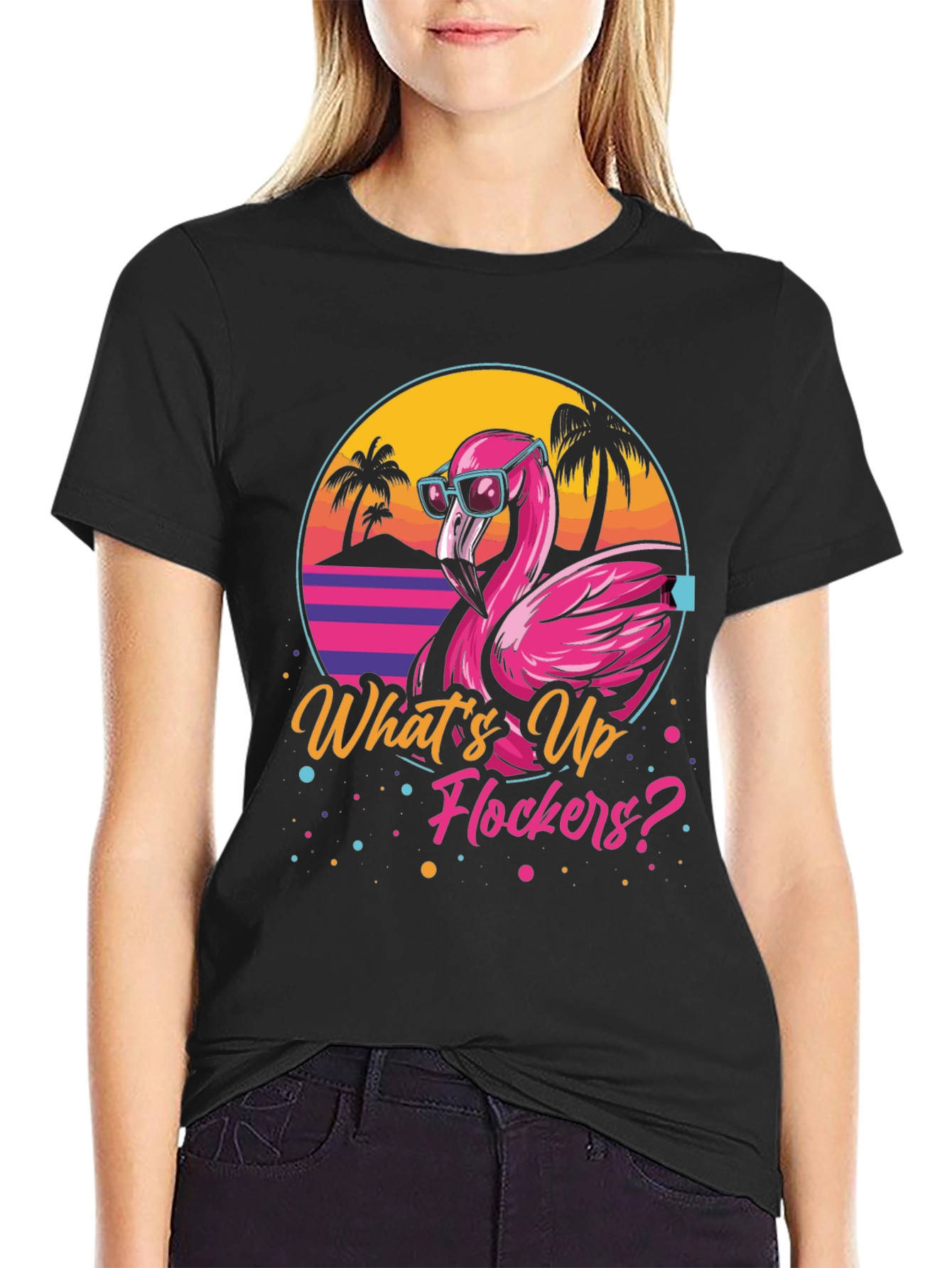 Whats Up Flockers? Flamingo Graphic Tee