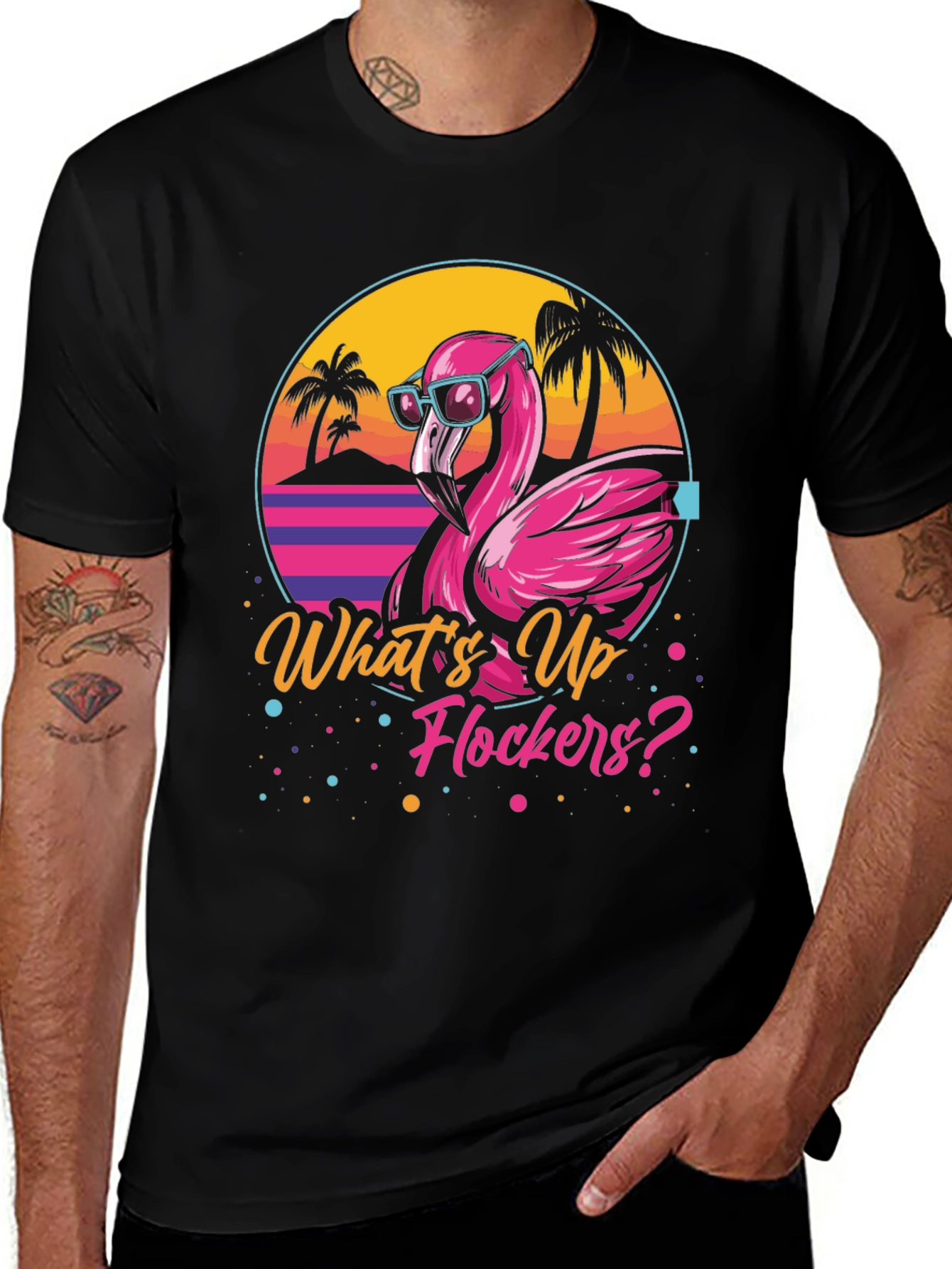 Whats Up Flockers? Flamingo Graphic Tee