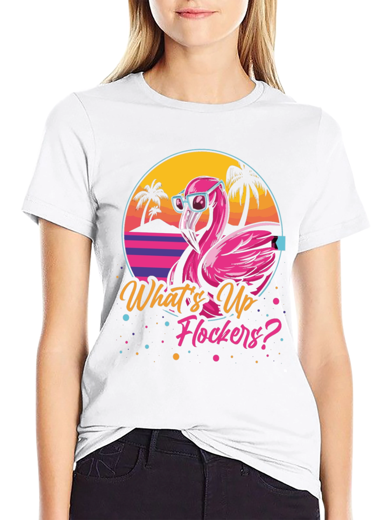 Whats Up Flockers? Flamingo Graphic Tee