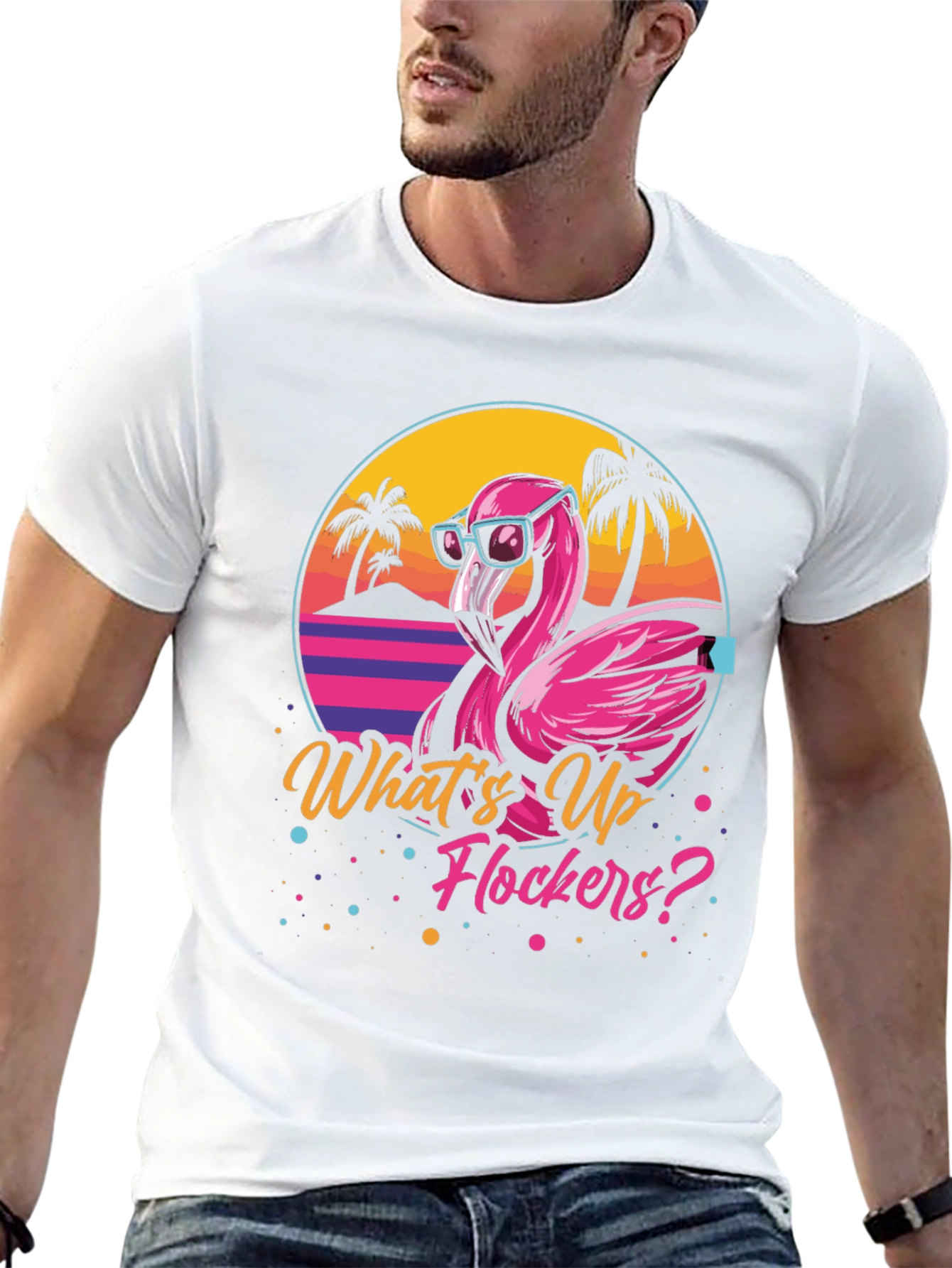 Whats Up Flockers? Flamingo Graphic Tee
